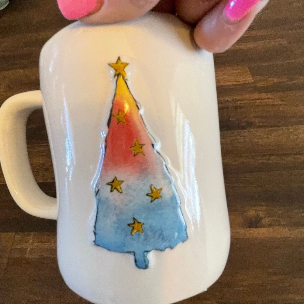 New set of 2 Rae‎ Dunn Joy to the World Christmas mugs (2-sided)
